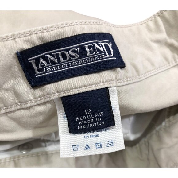 Lands End Khakis Cropped Pants Womens 12 Beige Tan Cotton Blend Pants - Picture 6 of 11